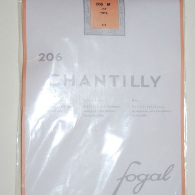 NWT Fogal Chantilly Sheer Ivory Gartertop Thigh-High Stockings Color Yuta sz M