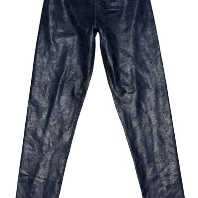 Offline by Aerie Faux Leather Leggings Sz M Blue Crackle High Rise NEW