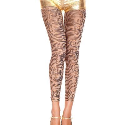 sexy MUSIC LEGS opaque TIGER print leggins FOOTLESS stockings TIGHTS pantyhose