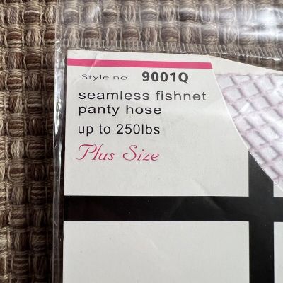 NEW Set of 2 Seamless Fishnet Pantyhose, 9001Q, Plus Size, Light Pink, Music Leg