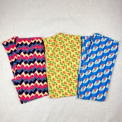 Lularoe Leggings TC Lot Of 3 Geometric Floral Bright Colors Tall & Curvy