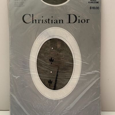 Vintage Christian Dior 942 RHINESTONE pantyhose Sz 2 black