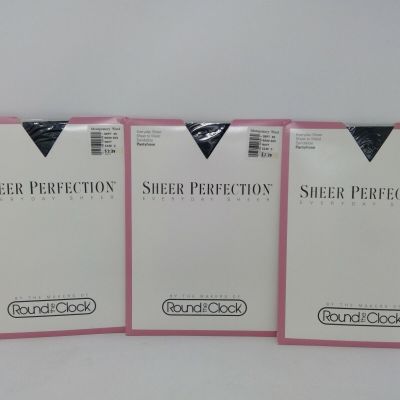 3 Pairs of Sheer Perfection Size C Pantyhose Navy