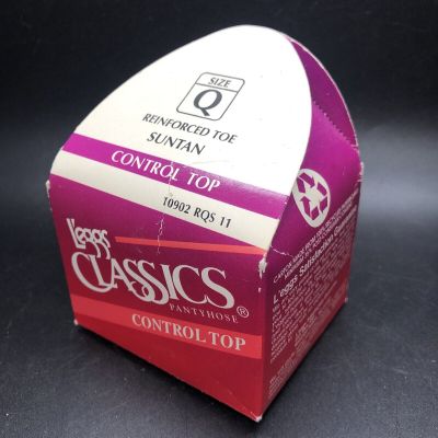 Leggs Classics Pantyhose Control Top Size Q Suntan Reinforced Toe ?