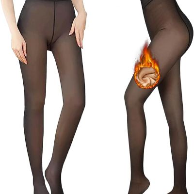 220G More Warmth Black Tights for Women Fleece Lined Tights High Waist Sexy Opaq