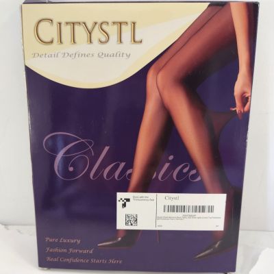 Citystl - Women's 2 Pack Black Sheer Tights - 30D Top Control Pantyhose -Size M