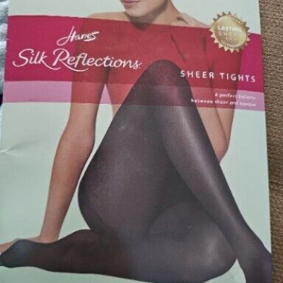 Hanes Tights silk reflections sheer tights/JET~sz EF/0B171 Control Top