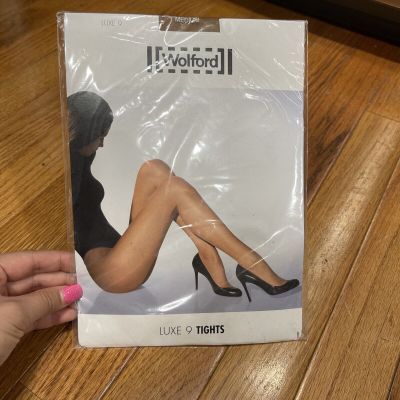 Wolford Luxe 9 Tights Medium Sand 17028 (Brand New)