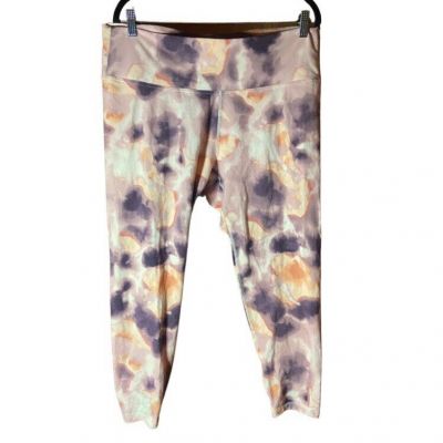 Old Navy Plus Size Leggings Cropped Tie Dye Pink Purple Blue Hippie Boho Size 3X