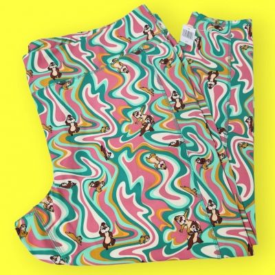 Disney Parks Chip N Dale Leggings Workout Phone Tech Pocket Size 1X Plus Sz New