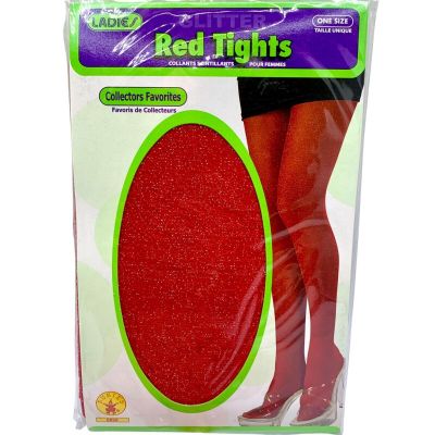 Sexy Red Glitter One Size Stockings Hosiery Cosplay Costume Tights 6826