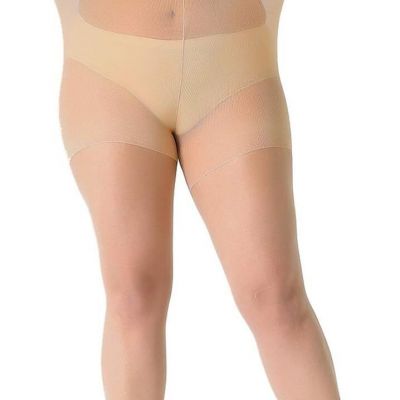 MANZI Women's 2 Pairs Plus Size Control Top Tights Ultra-Soft Panty Hose