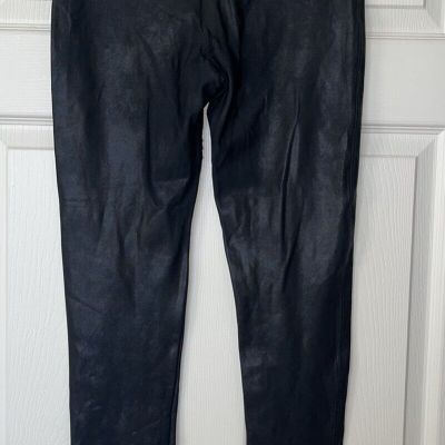 Spanx Don't Faux-get It Faux Leather Leggings, Shiny Black, Size XL