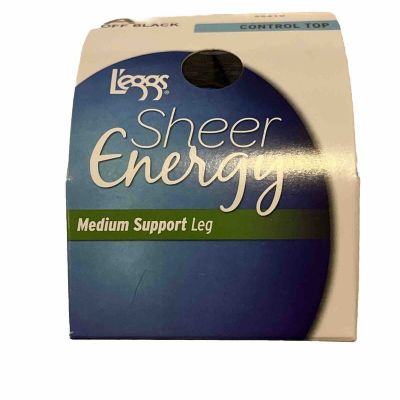 L'eggs Sheer Energy Control Top Size A 65410 Off Black Medium Support Leg