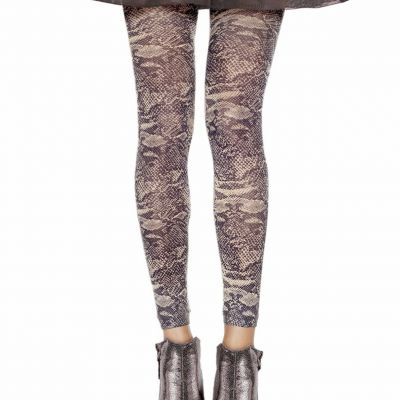 Opaque Snake Print Footless Tights