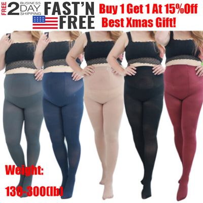 Plus Size Womans High Waist Ultra Elastic Tights Pantyhose Thick Warm Stocking