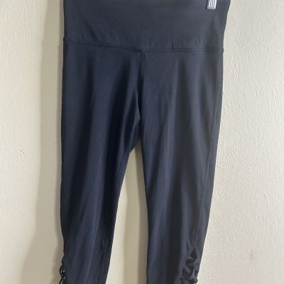 Women's Ideology Cutout Cropped Leggings Black Size Small