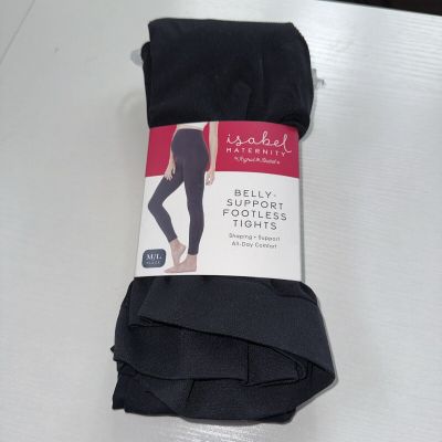 Isabel Maternity Women's Sz M/L Belly Support Footless Tights-Black-MSRP 19.99