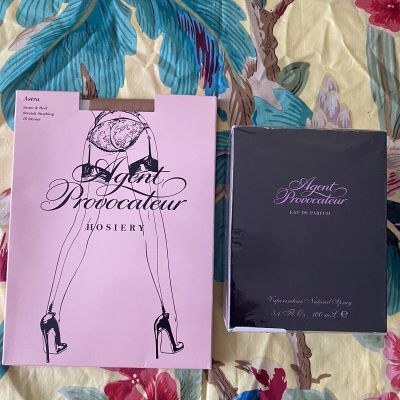 New Old Stock Agent Provocateur Astra Fully Fashioned Stockings & Fragrance Set