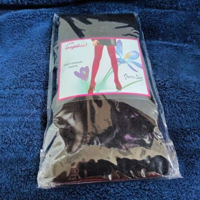 New Sophia Lady Opaque Black Tights, Queen Size