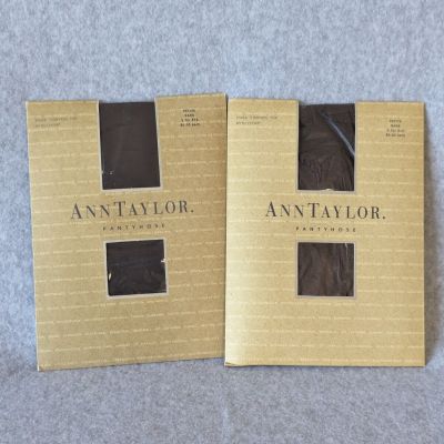 Ann Taylor Sheet Control Top With Lycra Pantyhose Petite, Bark Color, Lot 2
