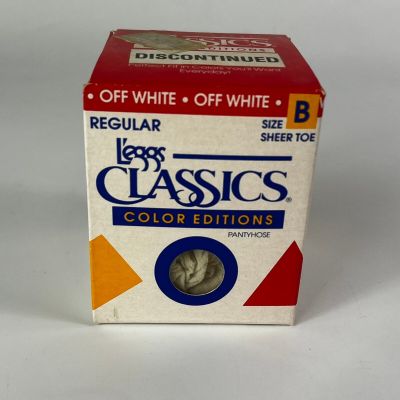 Vintage L'eggs Nylons Pantyhose Size B Color Editions Off White Socks NOS 1980s