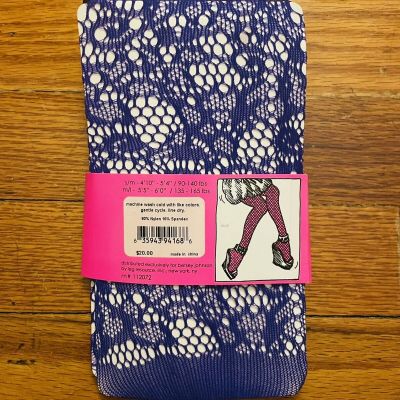 100perc SELLER NEW Betsey Johnson Purple Lace Tights SMALL/MED