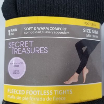 Ladies Secret Treasures, fleece lined, ribbed, footless tights, size S/M