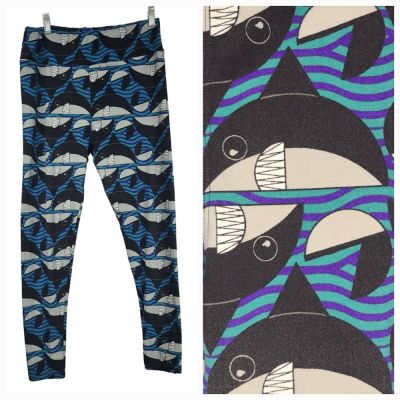 LuLaRoe Bright KILLER WHALE One Size (2-10) Butter Soft Legging Stretch Pant