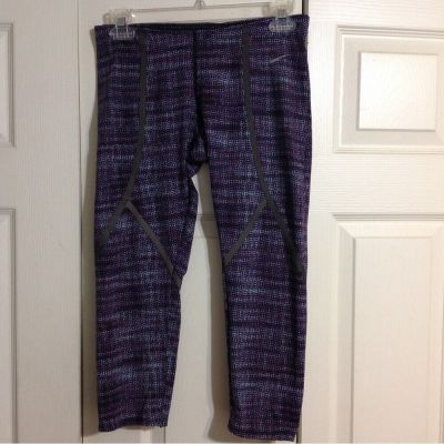 NIKE DRI-FIT Size Small Purple Gray Mint Cropped Workout Leggings Athletic Gym