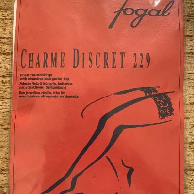 Fogal Stockings Charme Discret 229 ~ Fine Net Stockings w/Lace Garter Top-Swiss