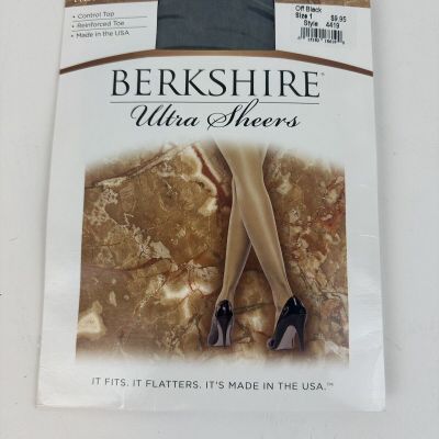 Berkshire Women's Ultra Sheer Control Top Pantyhose 4419 Size 1 Off Black