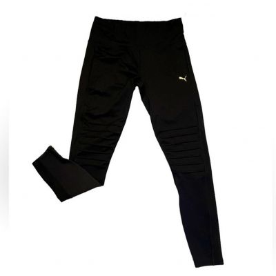 Puma Moto Leggings XL Yoga Gym Fitness Workout Mesh Panel High Rise Tight Black