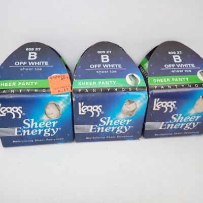 Leggs Pantyhose Sheer Energy Sheer Panty & Sheer Toe B Off White Vintage NOS #20