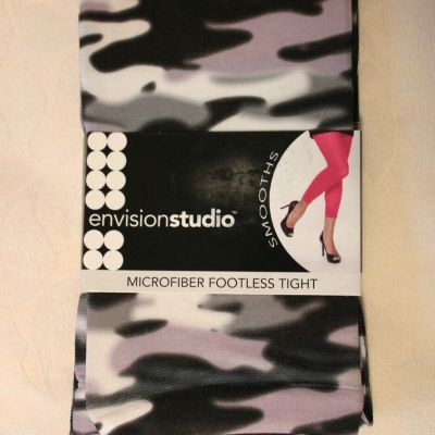 Envision Studio Microfiber Footless Tights, Size Large, Color Multi, NWT