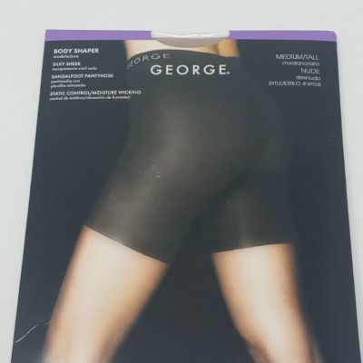 George Body Shaper Medium Tall Nude Color Silky Sheer Sandalfoot Pantyhose