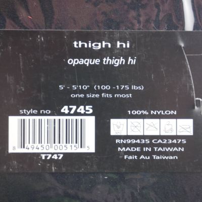 Lot of 2 Thigh High Tights Hosiery Music Legs Flag Stars Black 7068 4745