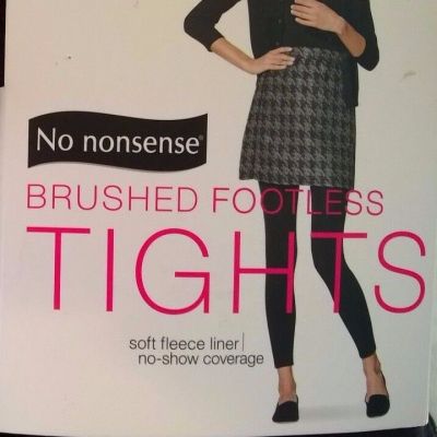 NWT 2 Pair Small *No Nonsense* Brushed Fleece Lined Footless Tights Cobblestone