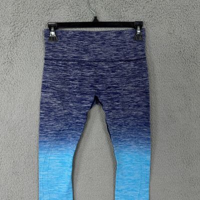 Itzon leggings womens XS blue pull on stretch nylon capri Ombre fusion workout