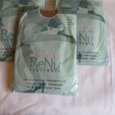 ReNu Panty hose 2019 Nude 3 pair Day Sheer Look Large