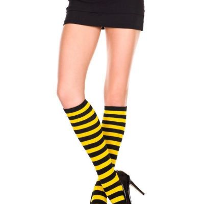 sexy MUSIC LEGS striped STRIPES bumble BEE knee HIGHS stockings SOCKS acrylic