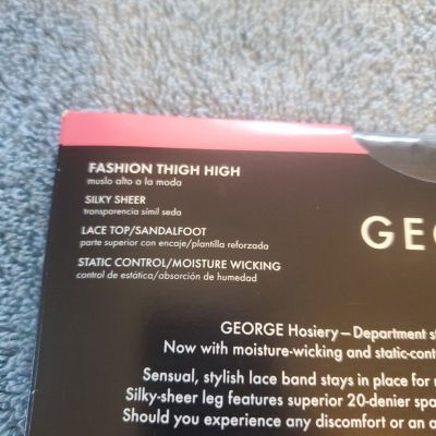 George Fashion Thigh High Black Stockings