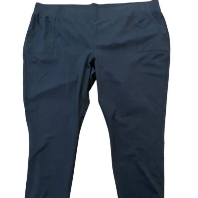 Denim & Co. Active Duo Stretch Legging Wide Waistband A470143 Blue Size 5X NEW