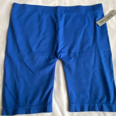NWT Women's Blue Plus Size Soho Lady Lightweight Stretch Jogging/Workout Shorts