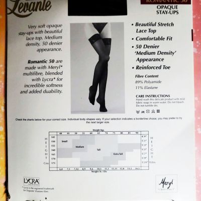 Levante Romantic 50 Denier Lace Top Opaque Stockings  - Moka Tall #4