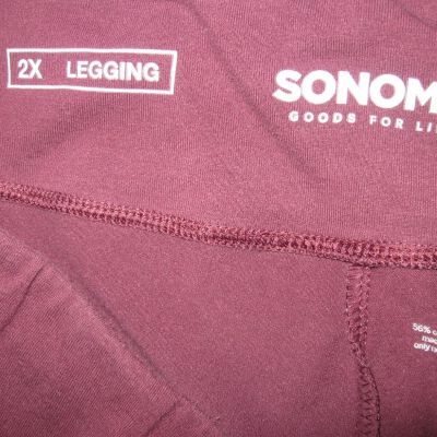 Sonoma Plus Women's Leggings Pants; Wide Waist Stretch; Plum Color; Plus Size 2X