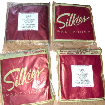Vintage Silkies Pantyhose New in Package Lot of 4  Size Medium /BEIGE