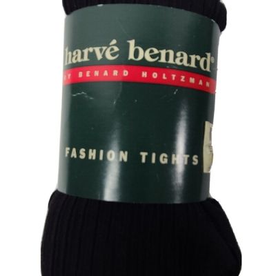 Vintage Harve Benard OSFA Fashion Tights Black-90perc Nylon 10perc lycra New USA made
