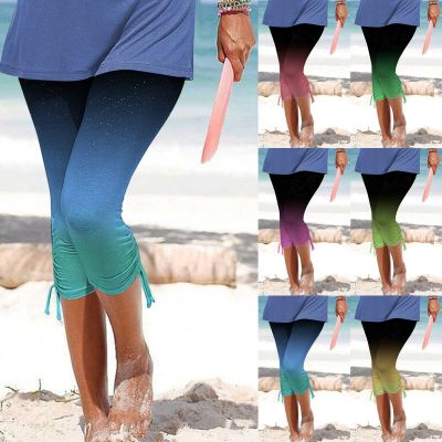 Women's Summer Gradient Print Fashion Casual Leggings Resort Style Tight