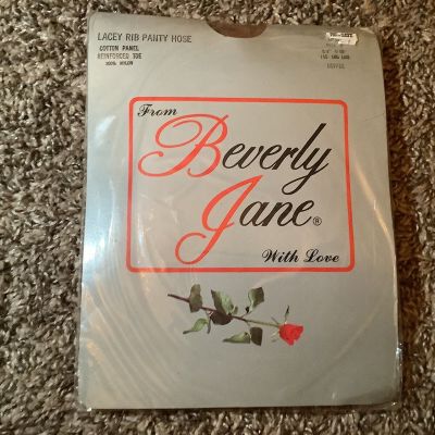 Beverly Jane lacey rib pantyhose, color coffee, size: B